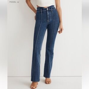 MADEWELL Skinny Flare Jeans in Wainscot Wash: Pintuck Edition